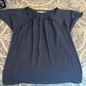 LOFT Blue Dolman Sleeve Ruched Blouse